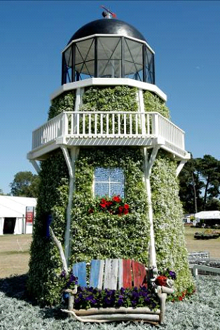 Akaroa and Bays won the Zealandia National Flower Bed Competition at the last Ellerslie International Flower Show with a floral tribute to Banks Peninsula's landmark Akaroa Lighthouse.