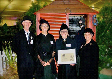 Members of the Belfast Garden Club proudly display their special Ellerslie International Flower Show award for Historical Creativity.