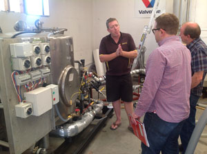 Paul Quinn of Marlborough Renewable Oils talks through the bio-diesel process with the Environment Award judges.