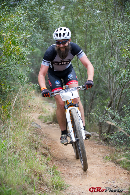 The 2013 JetBlack 24 Hour solo elite winner Brett Bellchambers having fun on track at Mt Annan.