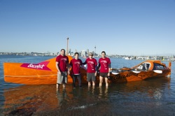 The rowing team:  Andrew McCowan, Nigel Cherrie, James Blake and Martin Berka.