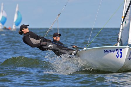 Three New Zealand crews are lying in the top ten of their respective fleets at the Delta Lloyd Olympic Class Regatta 