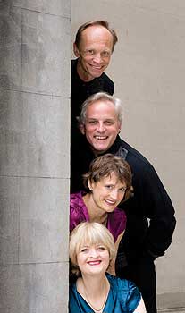 New Zealand String Quartet members from top  to bottom, Rolf Gjelsten, Douglas Beilman,  Helene Pohl and Gillian Ansell