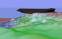 Graphic showing how Rena is grounded on Astrolabe Reef.