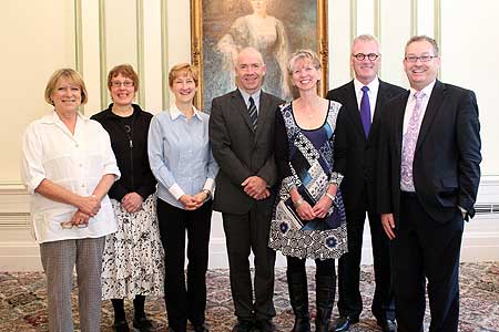 Professor Ingrid Day, Dr Zoe Jordens,  Dr Elizabeth Gray, Associate Professor Andy Martin, Liz Norman, Vice-Chancellor Steve Maharey  and Professor Mark Brown.