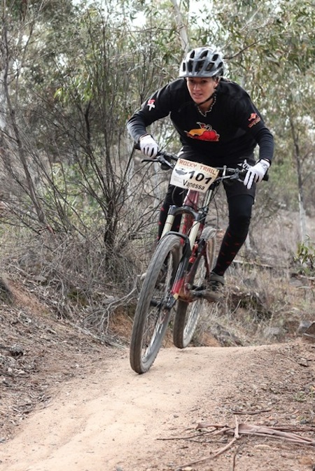 Vanessa Thompson in her gravity enduro element.