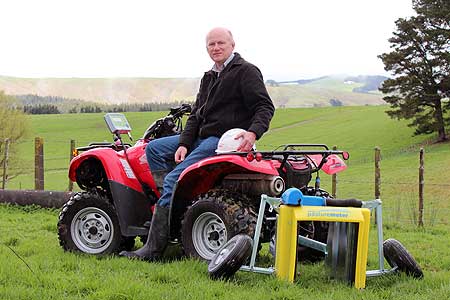 Professor Yule with the C-Dax Pasture Meter.