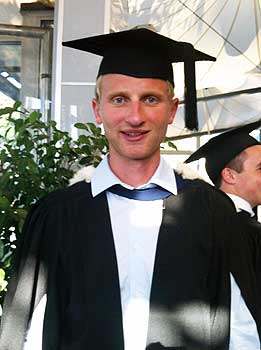 Olympic rower Hamish Bond is capped at one of the College of Business  ceremonies at the Bruce Mason Centre in Takapuna.