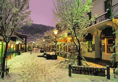 The welcoming lights of Queenstown Mall promise a night of apr&#232;s ski fun, with a little shopping on the side.