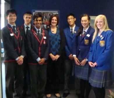 Katrina Shanks MP with Head Students from Tawa College