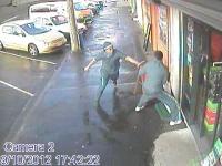 CCTV images of two men in connection to an aggravated robbery at the Thirsty Liquor bottle store in Upper Hutt. 