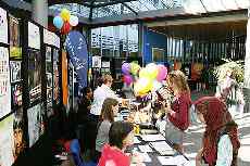 The pyramid on Massey's Wellington campus is always an activity-packed place for events such as Open Day.