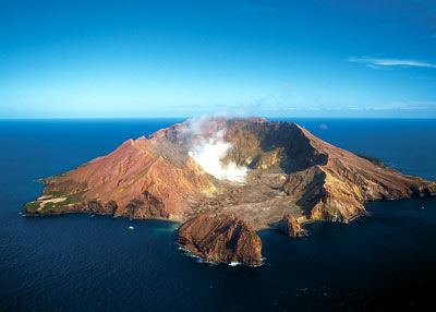 From the air, Whakaari / White Island resembles a lunar landscape.