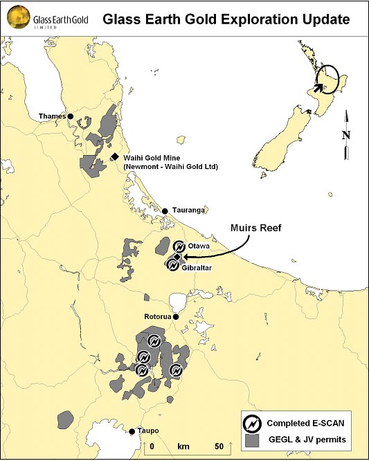 A map of the exploration areas
