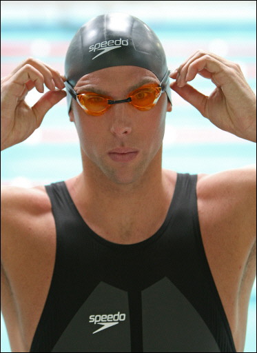 Swim legend Grant Hacket in The new LZR Racer