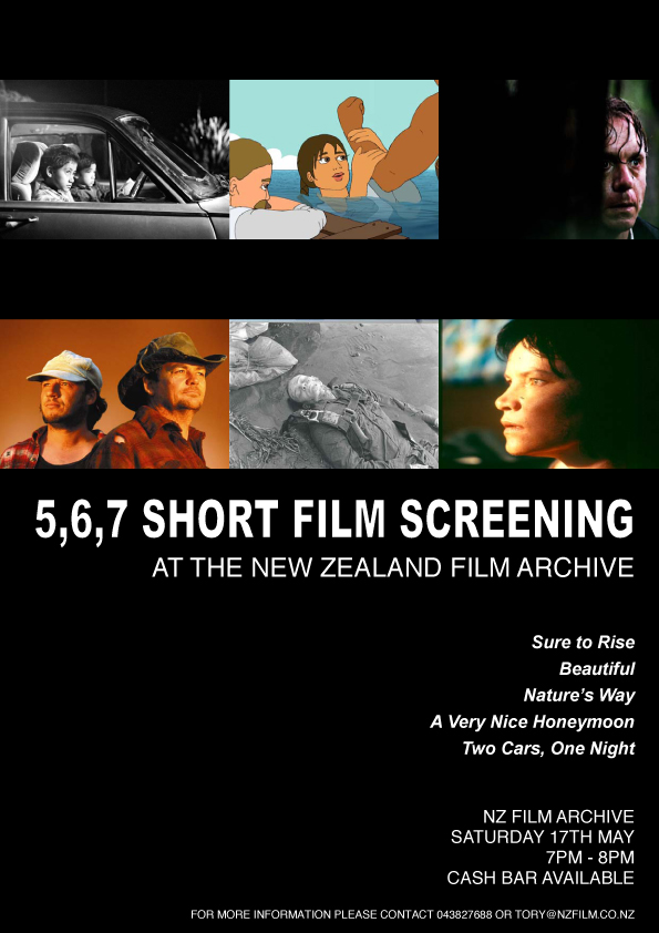 Short Film Screening - Saturday 17th May in Wellington