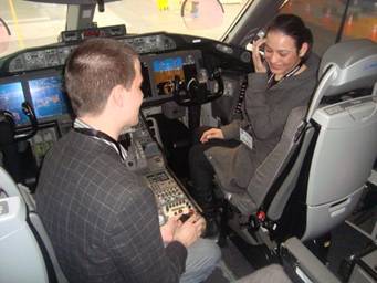 Ryan Manson proposed to Pia Parker in Dreamliner cockpit.