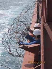 On the wire: a Ravensdown ship carrying urea from Saudi is protected from pirates.