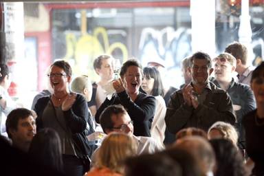 Unsuspecting Melbourne diners surprised with free flights to Wellington.