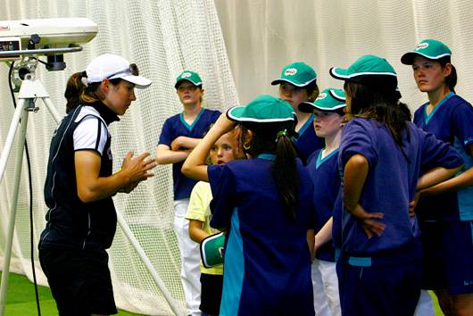 The White Ferns training with MILO Shield finalists