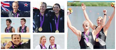 Massey athletes with Olympic medals