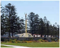 The Gilray Fountain from a distance.