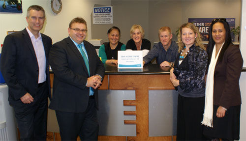 Mayor Ray Wallace with Deaf Aotearoa officers.