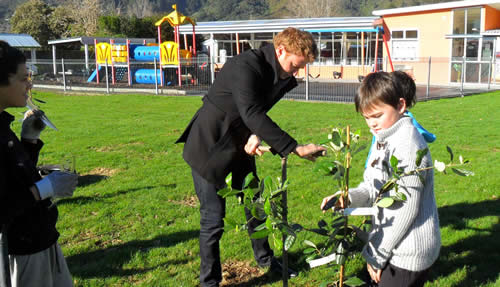 Tree planting at Naenae Primary School 