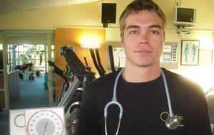 Brennan Barnett-Mullan is gaining experience and helping patients at the Cardiac Clinic in Tauranga