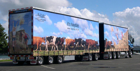 With a total of 10 axles and 36 wheels this giant of the road is the first of several similar vehicles to be owned and operated by Palmerston North based transport operator, Booths Transport Ltd.