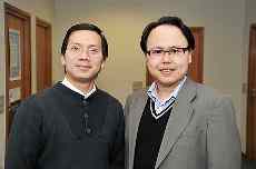 Dr Nhut Nguyen, of Auckland University, (left) with Massey University Associate Professor Nuttawat Visaltanachoti.