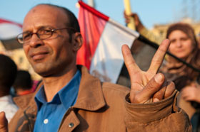 Power to the people: Egyptians celebrate President Hosni Mubarak's resignation.