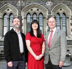 University of Otago Teaching Excellence Awards winners Anthony Robins, Rhiannon Braund and Steve Dawson.