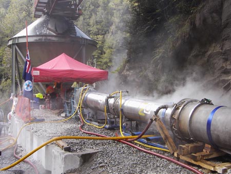 Gorniczy Agregat Gasniczy (GAG) jet inertisation unit, in operation at the Pike River mine this morning, Thursday 02 December.