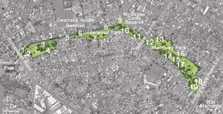 The parks over which the cycle way will strech