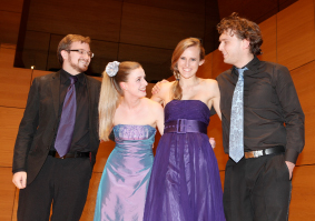 L-R Alex Macdonald, Olivia Francis, Emily Bouwhuis, Cameron Stuart