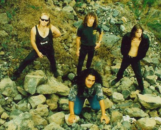Back (from left to right) - Terry Hollands (Vocals/Guitar), Vince Wailters (Bass), Beaver Pooley (Drums). Front - Herbie Hadfield (Lead Guitar)