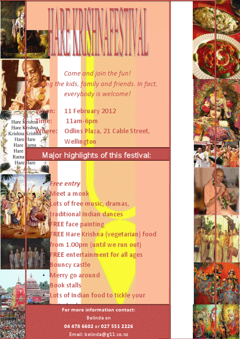 Hare Krishna Festival poster