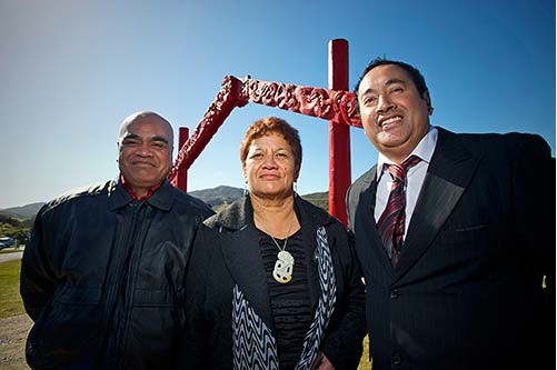 New gateway to the burial ground at Makara Cemetery.