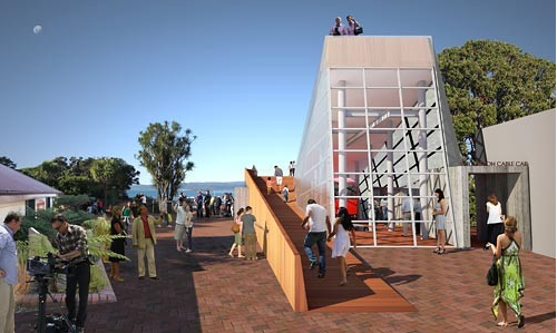 An artist's impression of the site includes a new roof-top viewing area above the platform.