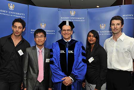 2012 Dean's Scholars: Pouyan Nikrou, Duc Toan Do, Professor Ted Zorn, Ashney Govender, Michael Pearson.